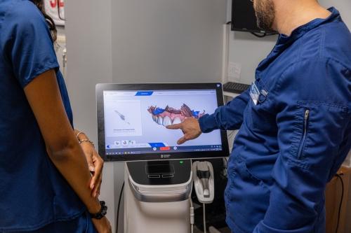 our dentist seeing results in the monitor